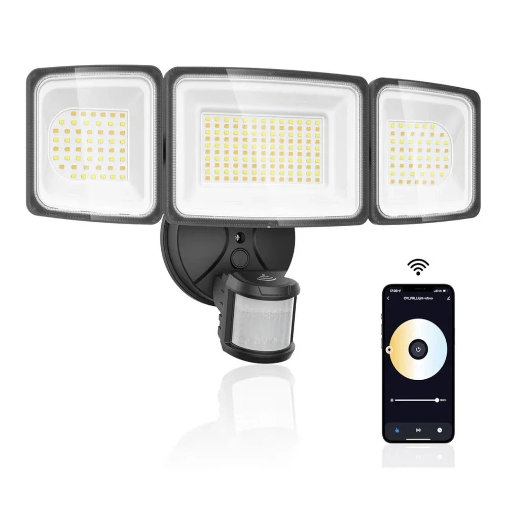 100W Smart LED Flood Light w/ Motion Sensor, WiFi Alexa Control, 9000LM IP65 NEW